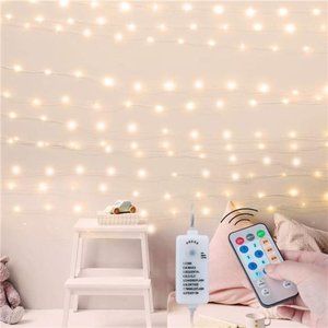 USB Fairy String Lights with Remote and Power Adapter, 66 Feet 200 Led Firefly